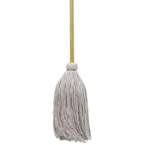 Boardwalk BWKCD50032S 50 in. Wood Handle No. 32 Cotton Deck Mop - White (6/Carton)