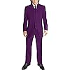 Herenpak Chinese stijl stand kraag 3 stuks trouwpak (Kleur : Purper, Maat : 52)