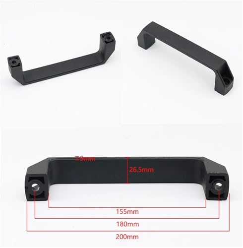 Manija para puerta de armario de cama LS522, diseño cuadrado negro de 180mm 3