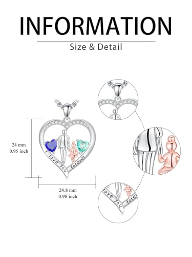 To My Daughter From Dad/Father,Daughter Birthstone Pendant Necklace I Love You Forever Love Heart Jewelry Christmas Valentine Mothers Day Birthday Gifts for Women Her Daughters4