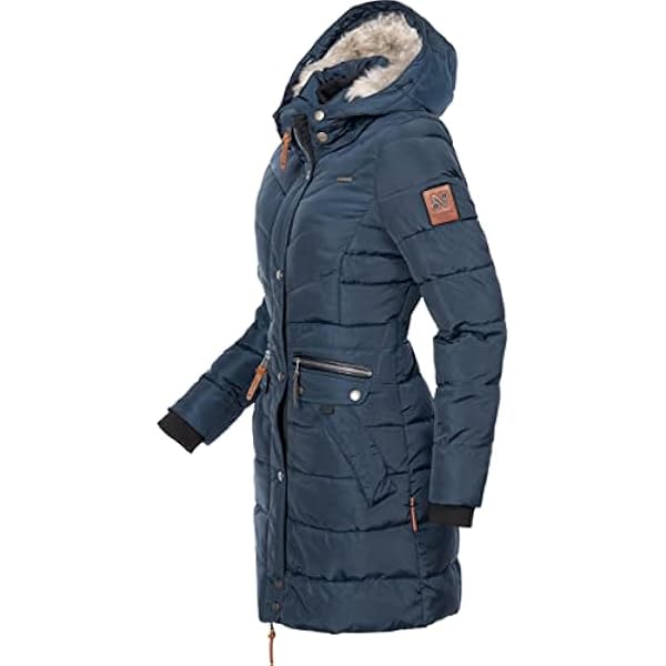 Navahoo Paula Abrigo Guateado Largo de Invierno para Mujer con Pelo 12 Colores XS-XXL