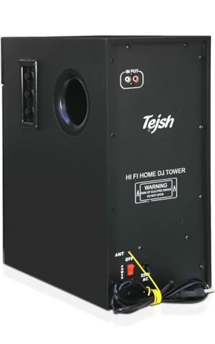 Image of HEERA-1(Tejas) Tower Speaker with 90W RMS,20.32cm (6 inch) subwoofer,4 inch Speakers, 60cm Height of Tower - Wired mic /Remote Support Bluetooth /Aux /FM /USB /Pen Drive (Black)