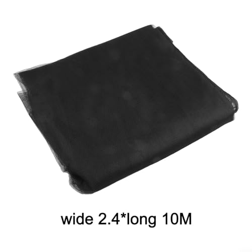 Rete di protezione per piante da giardino, uccelli e grandine, rete traspirante per alberi, verdure, frutta, facile da installare, barriera anti-intemperie per balcone terrazza, nera, 2,4 x 20 m (2,4