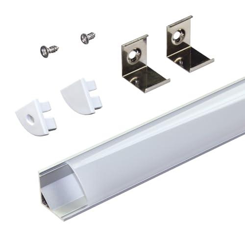 Image of Armacost Lighting LED Tape Light Mounting Channel, Corner Mount, Silver 5-Pack 960051N