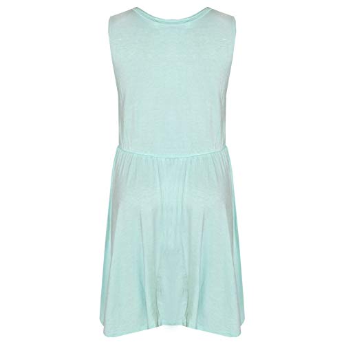 Girls Skater Style Party Outfit Summer Flared Attire with Belt Round Neck Age 2-13 Years2