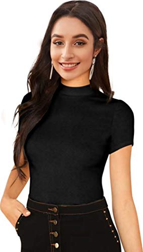 Image of Dream Beauty Fashion Women's Half Sleeve Round High Neck Top Elegant Casual Tee, Pack of 2-23 inch inches (Combo-Tripta Tiger)