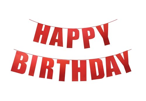 Red Happy Birthday Party Kid Supplies for Women Men