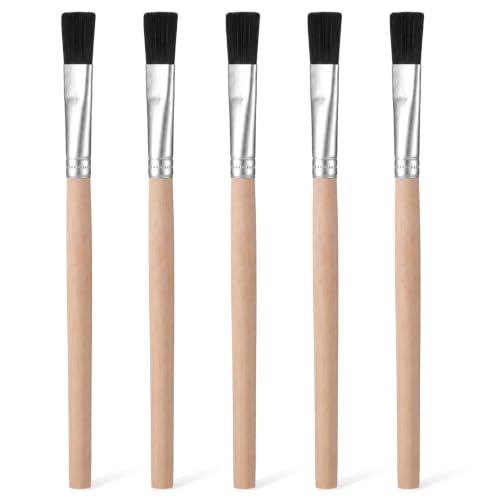 Set de 5 Pinceles Pequeños para Pintura con Cerdas Planas Fibra Sintética Fibraze