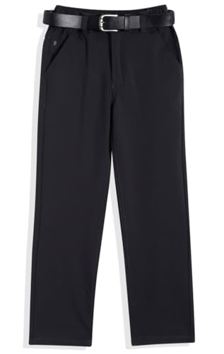 Image of CAVIO Boys Stretchable Solid Regular Fit Trousers with Belt