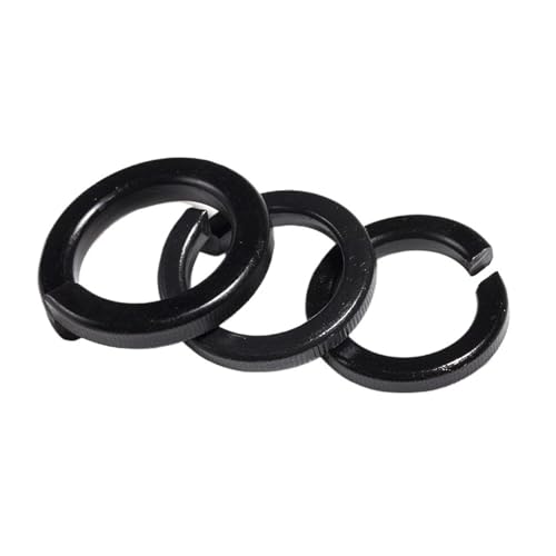 10pcs/100pcs M1.6 M2 M2.5 M3 M4 M5 M6 M8 M10 M12 Black 304 Stainless Steel Spring Washer Split Lock Elastic Gasket(20pcs M10)
