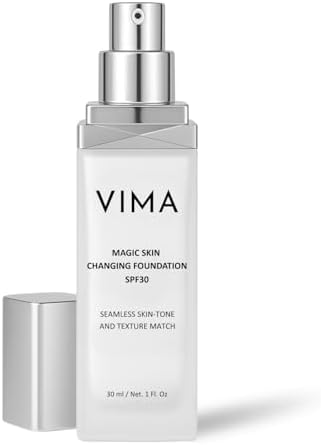 Vima Color Changing Foundation with Sunscreen – Fragrance-free - Paraben-Free and Vegan Makeup – Lightweight, Long-Lasting Coverage – 1 fl oz