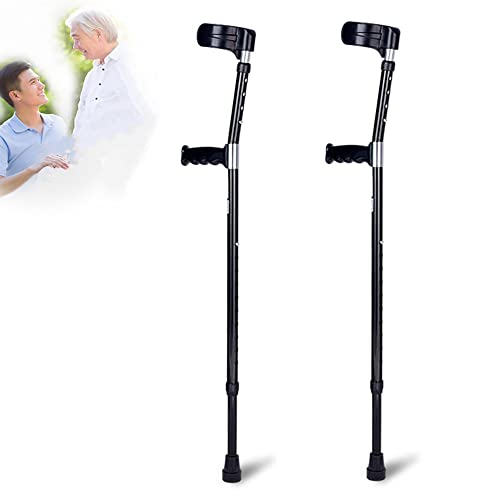 Stampella per avambraccio per adulti (1 unità), bastone da passeggio pieghevole portatile, stampella ascellare telescopica regolabile per anziani disabili, leggera ed elegante (Colore : Nero)