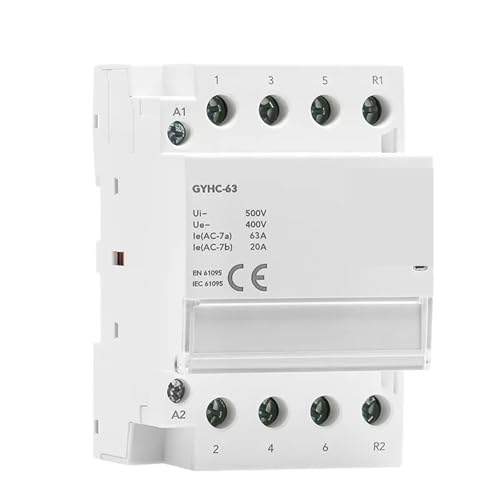 Contacteur AC rail DIN 4P 63A 3NO1NC modulaire maison borne - 2