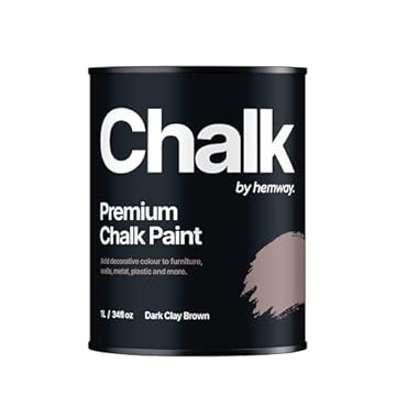 Hemway - Premium Chalk Paint - Dark Clay Brown 1 L | Chalky Matt Shabby Chic Finish for Interior Furniture & Walls | Quick Dry & 1 Coat
