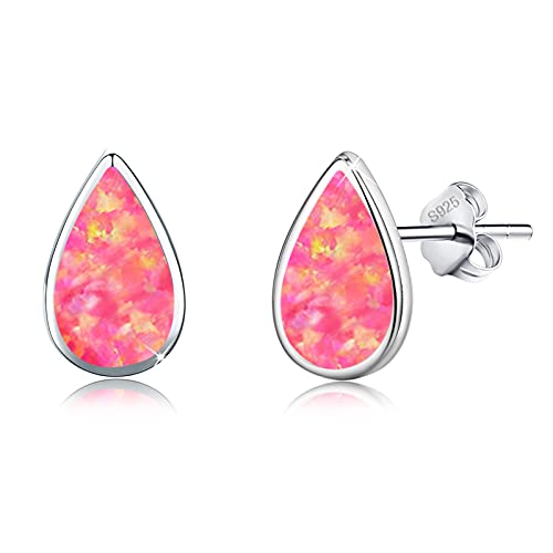 Boucles d'oreilles opales en argent 925 raffiné et élégant pour femme