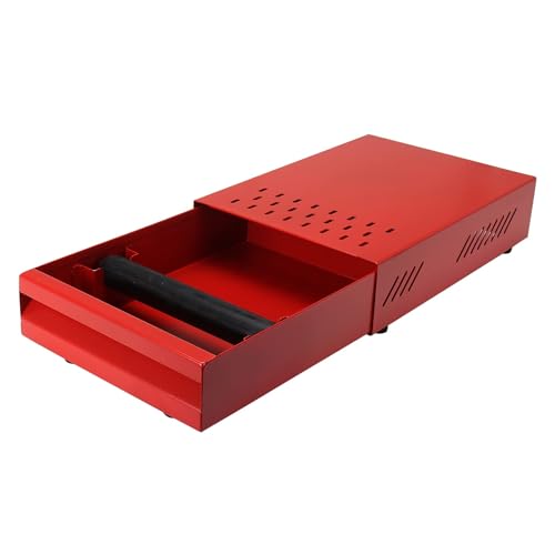 DIBTSA Espresso Coffee Knock Box Drawer, Stainless Steel High Bearing Capacity For Home and Commercial Use,Middle Size 13.77 x 9.84 x 3.54 inch (Red)