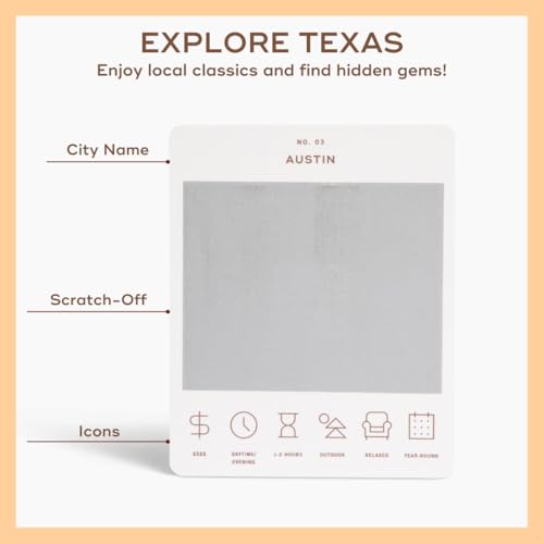 Image of Reach International Outfitters Texas Adventure Bucket List: 50 Scratch-Off Cards for Outdoor Activities, Tourist Attractions, and Road Trips - Perfect Travel Gift and Guide for Exploring