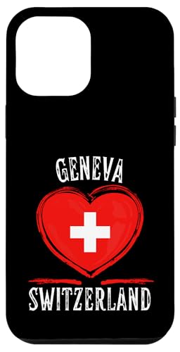 Switzerland Flag Heart Geneva City Carcasa para iPhone 12 Pro Max