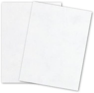 White - 8.5 x 11 Parchment Card Stock - 80lb Cover - 200 PK