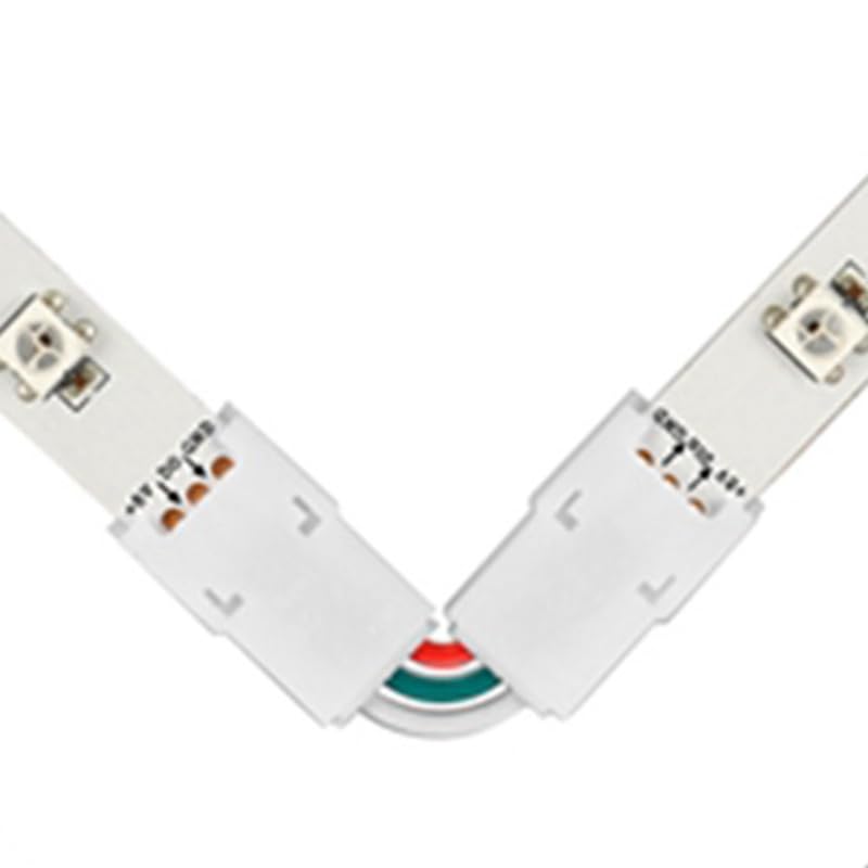 Wiring Connecting Terminals - JFBL Hot LED Strip Connector 10Mm Right Angle Adjustable Connector for 3528/5050 SMD RGB LED Strip 90 Degree Angle - (Color: As Shown 3Pin)