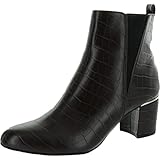 Alfani Womens Zuri Faux Leather Block Heel Ankle Boots Brown 7 Medium (B,M)