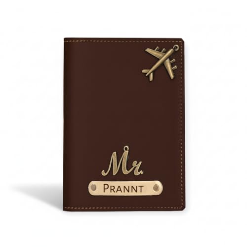 Image of Personalised PU Leather Passport Cover with Name | Customized Passport Holder & Card Organizer | Stylish Unisex Travel Wallet & Gift for Men & Women - Occasion Gift Edition
