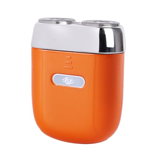 Image of Mini Electric Shaver - USB C Fast Charge Portable Small Shavers for Men | Women - Dual Head Pocket Shaver Washable Travel Electric Razor Powerful Wet & Dry Mini Razor - Easy One Button Use (Orange)