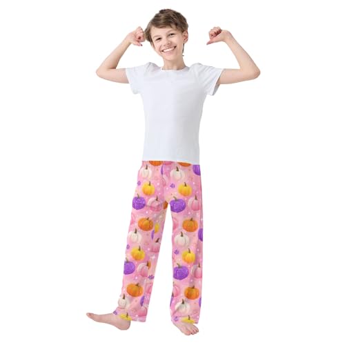 Pajama Pants Lounge Sleep PJ Bottoms Sleepwear Elastic Waist Drawstring S Pumpkin Sparkling3