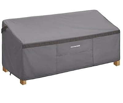 PATIOASIS Outdoor 3 Seater Outdoor Sofa Cover Grey 87 Inch Long Waterproof Heavy Duty 600D Oxford Patio Deck Furniture Covers for Loveseat All Weather Resistant Ripproof 37in Deep Outside Sofa Cover
