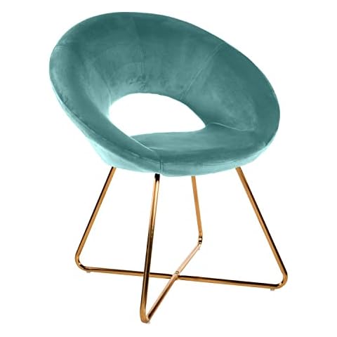 Baroni Home Sillón redondo tapizado de terciopelo Cover