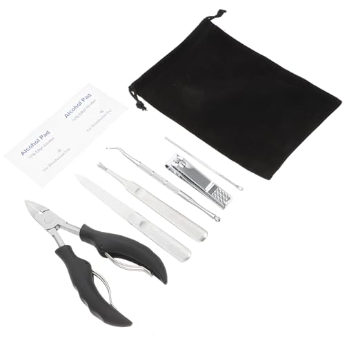 Gogogmee 7個 爪切りセット 男性用のグルーミングキット メンズネイルグルーミングキット 男性のグルーミングキット ステンレス鋼 3cr13