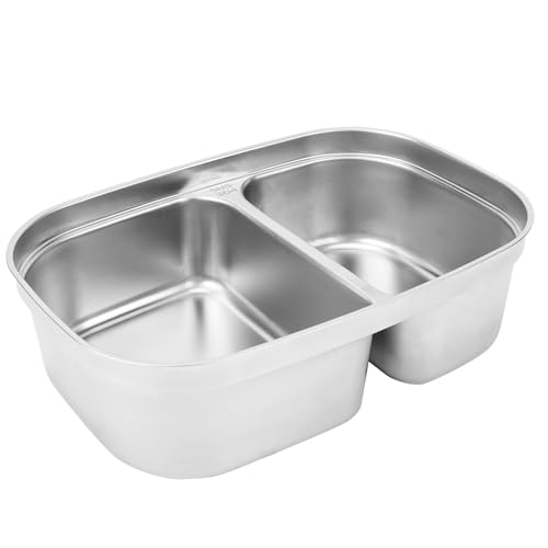 Linkidea Contenitore interno per lunch box elettrico in acciaio inox 304 contenitore per alimenti sostitutivo da 1,2 l compatibile con lunch box elettrico SOHIDA da (Due scomparti)