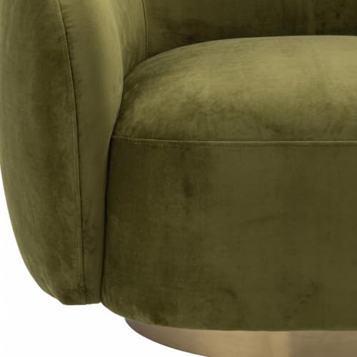 Image of Kingsman Furnitures Brok Swivel Luxury Accent Arm Chair 360 Degree Rotatable Sofa for Home | Bedroom, Living & Drawing Room | Ultra Soft and Comfortable for Lounge (Olive Green, Non-Swivel)