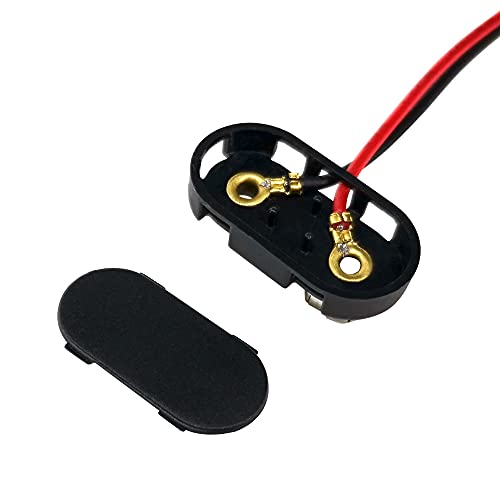 Image of VWEICYY 9 Volt Battery Connectors,100 PCS T-Type 9 Volt Battery Buckle Connector Hard Buckle Plastic Shell(T-Type, 100 PCS)
