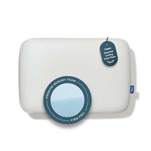 Casper Sleep Essential Cooling Foam Pillow, King Size – Firm Memory Foam with Cooling Cover, Supports Side Sleepers, Breathable & Pressure-Relieving by Casper - Used condition - US$50.60