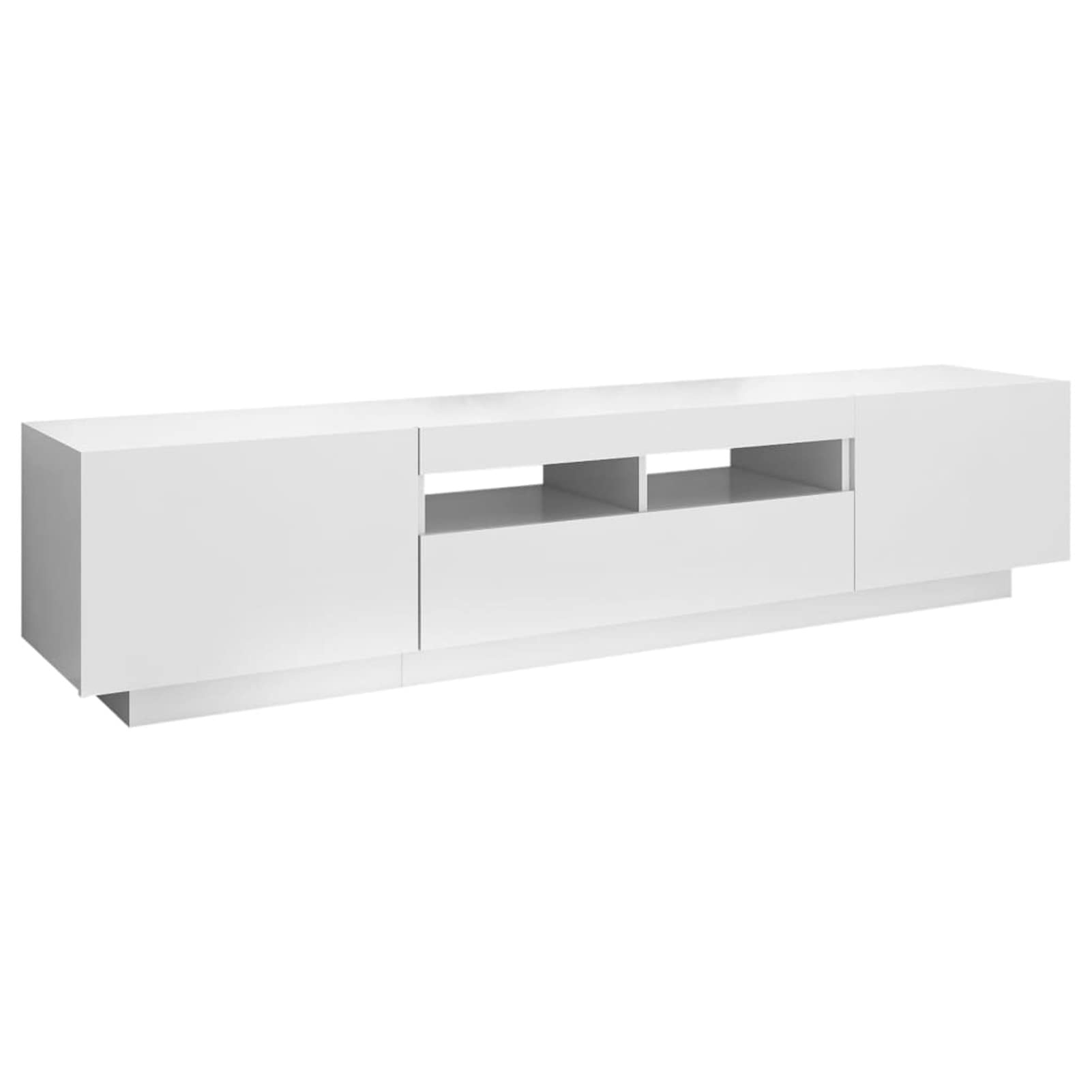 IKAYAA Mueble de TV con Luces LED, Mueble para TV de 180 cm, Armario Bajo con iluminación LED, para Salón. Diseño Moderno. Muebles De Salon Mesa Television Blanco