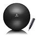 BODYMATE Gymnastikball Sitzball Trainingsball mit GRATIS E-Book inkl. Luft-Pumpe, Ball für Fitness, Yoga, Gymnastik, Core Training, für starken Rücken als Büro-Stuhl ANTHRAZIT 75cm