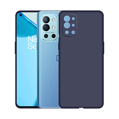Image of Case Creation Liquid TPU Silicone Cover for Oneplus 9R Soft Case,Anti-Dirty Slim Case Frosted Matte Cute Candy TPU Raised Bezel (Splash of Color) Back Case Cover for Oneplus9R -Navy Electric Blue