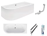 eckbadewanne whirlpool 130x130 ✅ Schürze aus Acryl – im Set 1 Teil, für Eckeinbau, ermöglicht schnelle und saubere Montage, erleichtert Zugang zum Siphon