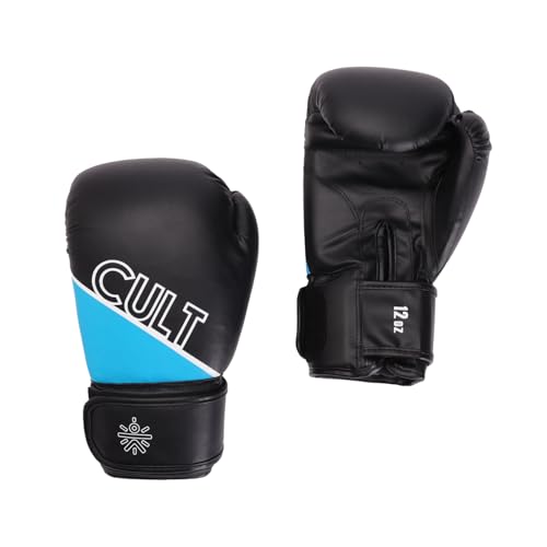Image of Cult Premium Leather Boxing Gloves for Men & Women - 8 Oz High-Density PU Padding, Wrist Support & Antimicrobial Lining - Ideal for Boxing, Kickboxing, Muay Thai & MMA - Grey