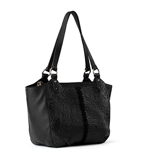 The Sak Womens Bolinas Leather Satchel, Black Leaf Embossed, One Size Us #TOP1
