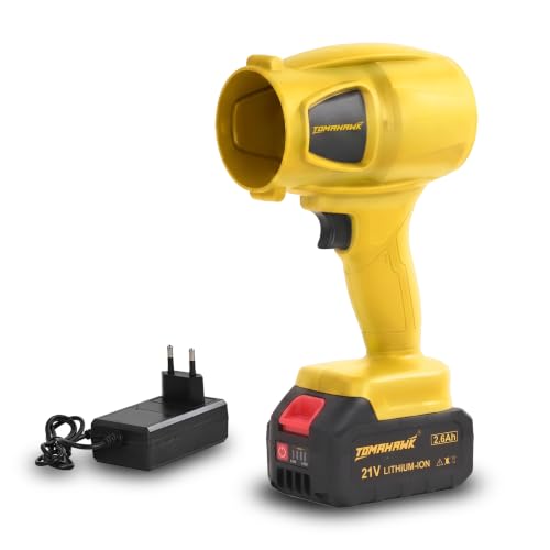 Image of TOMAHAWK TCTB-20B Cordless Turbo Blower with 20V 3.0Ah x 1 Batteries, GS & CE Certified, Air Flow Speed 200km /hr, LED Light & Battery Indicator