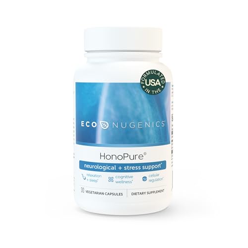 EcoNugenics HonoPure Magnolia Bark Extract 98% Pure Honokiol Supplement Helps with Brain Function Sleep Aid Stress Relief & Overall Mood Nootropic with GABA & Antioxidant Support 30 Capsules