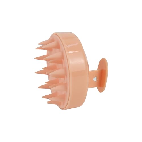 Image of NFI essentials Hair Comb Brush Head Scalp Massager Scrubber, Adults Children Thick /Thin Hair, Mold-Free Solid Silicone for Healthy Hair Growth Dry Scalp Dandruff (Orange)