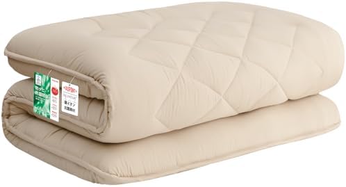 （14:30時点） 敷き布団 極厚10cm 五層構造 シングル 【TEIJIN マイティトップ中綿使用】抗菌・防臭・防カビ・防ダニ・吸汗・速乾 しきふとん ウレタン入り 高級 折り目なし 敷布団 しっかり支える 三つ折り 体圧分散 ホコリが出にくい ピーチスキン加工 やわらかな肌触り [圧縮なしタイプ 極厚] 100×210cm,ベージュ