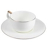 Tasse à café en porcelaine – elle est fournie avec un support parfaitement adapté, évitant ainsi les risques de renversement de café sur la table. une tasse à café