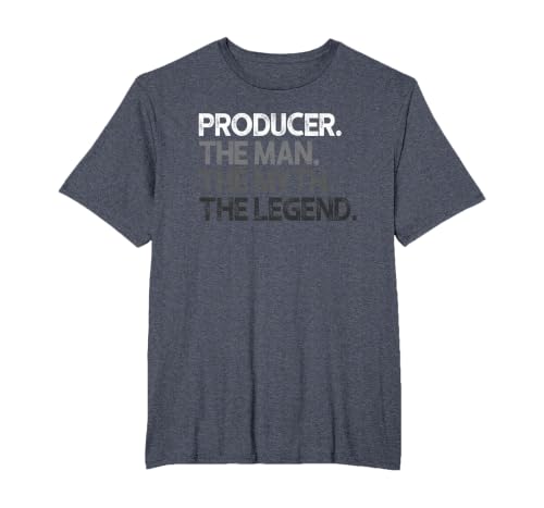 Producer Design Man Myth The Legend T-Shirt, Men's Big and Tall, Heather Blue, 6X Tall