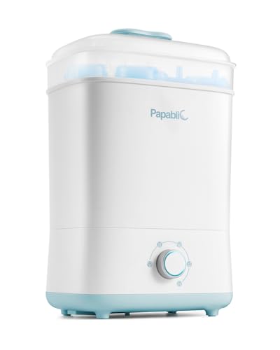 Image of Papablic Baby Bottle Sterilizer and Dryer, Esterilizador De Biberones, Electric Steam Sterilizer for Baby Bottles, Pacifiers, and Pump Parts, Large Capacity 10 Bottle, Fast Sanitizes and Dries Bottles