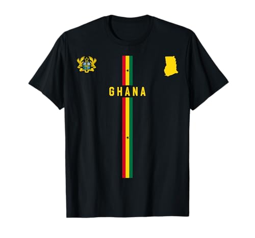 Ghana Flag, Silhouette map of Ghana, Coat of arms T-Shirt