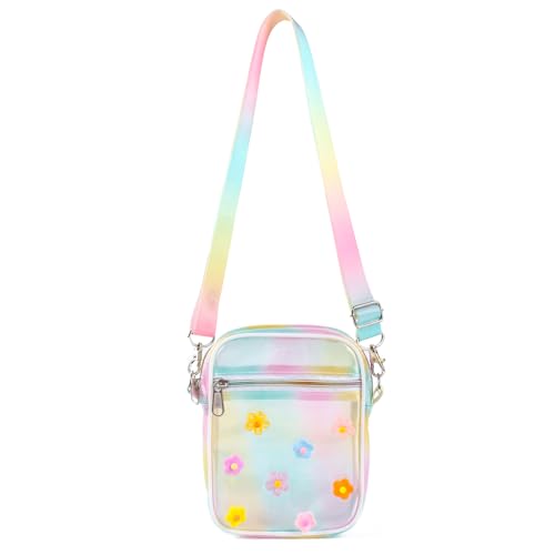 Clear Stadium Bag, Clear Crossbody Purse Bag with Stylish Design (Colordul)